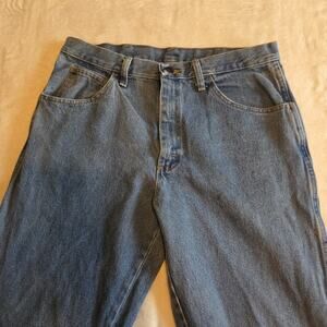 Vintage Rustler 34x32 Blue Jeans Classic Quality Denim Stone Wash Retro Cowboy